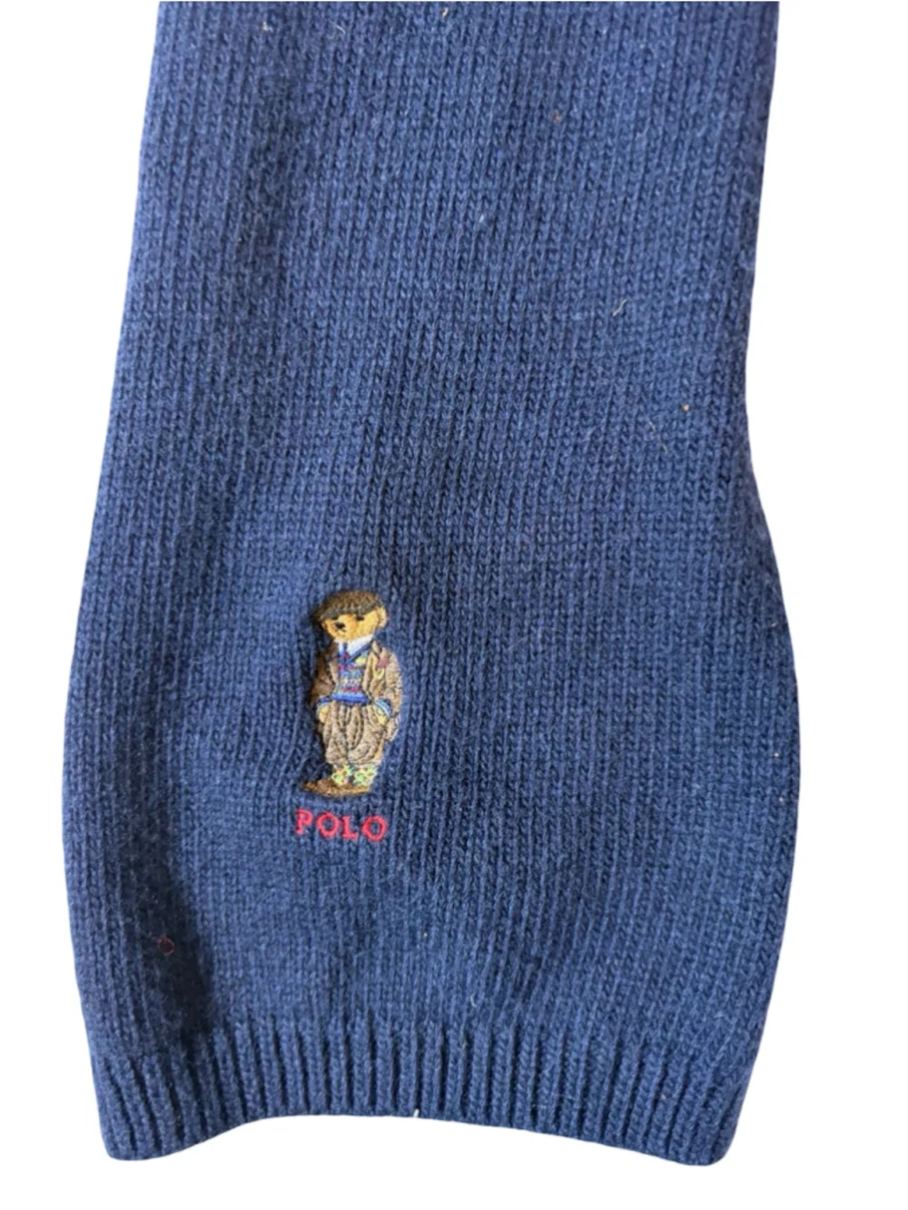 Polo Ralph Lauren Polo Bear Navy Knit Scarf One Size Preppy Winter Logo